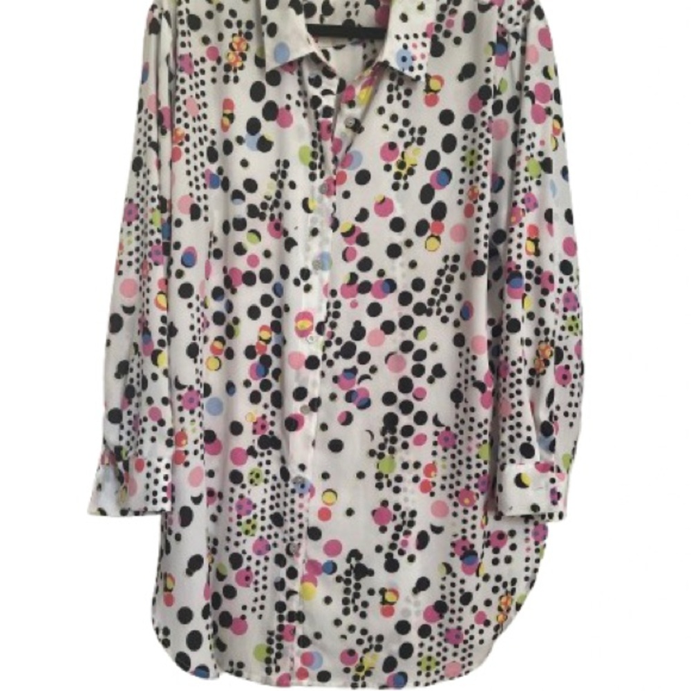Investments Multicolor Polka Dot Button Down Shirt